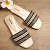 Pantuflas Planas Estilo Europeo y Americano para Mujer, Nuevas Sandalias de Playa Bordadas de Verano, Calzado para Exteriores, Tallas Grandes 36-41, 42, 43