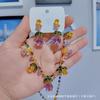 Conjunto de colar e brincos de indústria pesada colorida, conjunto de luxo, indústria pesada leve, conjunto de luxo atmosférico, conjunto de indústria pesada de zircônia, clássico