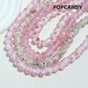 [Rose Manor] Pulsera de cuentas esmaltadas, hecha a mano, joyería DIY, flores de cuentas, polvo brillante, superficie cortada, cuentas de ábaco