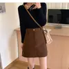 Falda Femenina Estilo Dulce de Niña 2026 Otoño Nueva Falda de Tiro Alto Adelgazante de Línea A Bodycon con Sentido del Diseño Falda Corta de Pana