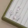 Pingente Flor Laço Cravejado com Zircônia Acessórios para Joias DIY Pacote de Materiais para Pulseira Brincos Liga Conservante de Cor