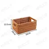 Cesta para bollos al vapor cesta para el hogar tejido de ratán hecho a mano cesta de bambú cesta rectangular de almacenamiento tejida de bambú cocina para guardar bollos al vapor