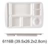 Plato Blanco de Melamina Dividido para Comida Rápida para Uso Comercial en Cafeterías Escolares y Restaurantes, Plato de Plástico Resistente a la Rotura con Múltiples Compartimentos Vajilla