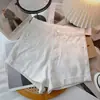 Shorts Jeans Feminino Novo de Cintura Alta Estilo Coreano Pequeno Fino Solto Emagrecedor Casual Dobrado Perna Larga Hot Pants para o Verão