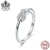 Anillo de plata de ley S925 Aifule original europeo y americano más vendido con diseño geométrico de espiral y piedra blanca, chapado en platino para mujer SCR494
