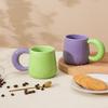 Taza de cerámica de color contrastante estilo coreano, caja de regalo, taza de agua, taza de aspecto elegante, taza de cerámica, logotipo impreso, patrón personalizado