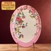 Cuencos, Platos y Cucharas de Cerámica Rosa Esmaltada, Piezas Individuales, Cuencos y Platos para el Hogar Estilo Chino Nuevo de Jingdezhen, Cuencos de Regalo de Inauguración