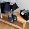 Pantuflas de Lana y Piel Genuina Estilo Coreano para Mujer, Suela Gruesa, Para Uso en Exteriores 2026 Invierno Retro Nicho Perezoso Birken Pantuflas de Algodón