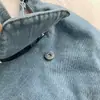 Nueva bolsa de hombro y bandolera de tela lavable de gran capacidad transfronteriza para mujer, linda bolsa de hombro completamente bordada, bandolera de mezclilla