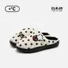Chinelos de Algodão PINGU Pinguim Genuínos Femininos Chinelos Cartoon de Bolinhas Casa Interior Antiderrapante Impermeável Estilo Casal Sapatos de Algodão