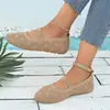 Zapatos Casuales Planos de Punto Huecos sin Cordones Redondos para Mujer, Talla Grande, Moda Casual, Zapatos Planos Individuales