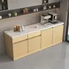 Balcão de Água Integrado Simples Ilha Comercial Balcão Sala de Chá e Café Estação de Corte e Lavagem de Mármore Montada na Parede Escritório