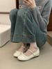 Sapatos Mary Jane franceses prateados femininos 2025 primavera novo bico quadrado estilo fada arco boca rasa sapatos de camada única de aumento de altura