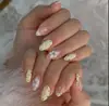 Unhas Usáveis de Novo Estilo Transfronteiriças Moonlight Nude Superfície Espelhada Tiras de Unha Pré-Fabricadas Minimalistas Estilo Ins Adesivos de Unha Aurora Minimalistas