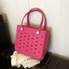 Nova Bolsa de Praia Lisa Moda Bolsa de Mão de Borracha Bolsa de Armazenamento Portátil para Praia Barco Compras