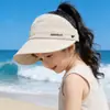 Nuevo Modelo 2026 Sombrero de Sol para Niños con Parte Superior Abierta para Verano, Sombrero de Pescador con Visera para Cola de Caballo Alta para Niñas, Sombrero de Sol Delgado para Bebés