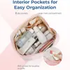 Bolsa de Cosméticos Abierta Esponjosa Personalizada para Mujer, Viaje Casual Portátil, Cierre de Cremallera, Cosmético Portátil, Bolsa de Almacenamiento para Artículos de Tocador