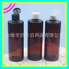 Botella de plástico negra de 300 ml con hombro plano y tapa tipo mariposa para champú y gel de ducha, botella negra de 300 ml con tapa abatible para detergente
