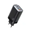 Cargador de Teléfono Móvil de Nitruro de Galio de 65W con Interfaz Dual Tipo-C + Qc3.0 Adecuado para Apple Huawei Enchufe Estándar de EE. UU.