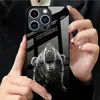 Aplicable a Funda de Cristal Templado para Apple 18PRO 17PROMAX Oso Negro Rugiente Cubierta Protectora iPhone16 Boca Abierta 17E