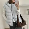 Chaleco de Punto con Relleno de Plumas 90% Plumas Chaleco Exterior para Mujer 2026 Invierno Nuevo Chaleco con Capucha Grueso de Moda