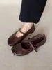 Piel de cordero súper suave~Zapatos planos de mujer estilo francés para combinar con faldas, zapatos de noche, bailarinas poco profundas, zapatos Mary Jane vintage