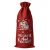 Nova Bolsa de Juta com Cordão de Natal Bolsa com Cordão para Festa de Natal Bolsa para Presente de Vinho Bolsa de Embalagem para Vinho Tinto Champagne