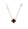 Collar de plata de ley 999 con trébol de cuatro hojas y ágata roja para mujer, colgante de lujo, estilo nicho 2023, regalo de cumpleaños para novia.