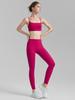 Traje de fitness Dos piezas 2025 Nuevo Tirantes Copa Fija Chaleco de Yoga Línea Sin Vergüenza Pantalones de Yoga Leica Mujer