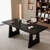 Mesa Larga de Madera Maciza, Escritorio Sencillo, Mesa de Comedor para Sala de Estar en Casa, Mesa Rectangular para Computadora, Mesa Francesa Vintage, Escritorio de Oficina