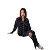 Pijama de Mujer Primavera y Otoño Estilo Transmisión en Vivo Manga Larga Ropa de Casa Seda Seda de Hielo Casual Imitación de Seda Conjunto