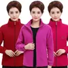 Abrigo de Punto Grueso con Cremallera para Mujer Otoño e Invierno Forro Polar Ropa para Madre Ropa Casual de Ropa Ultraligera para Mujer de Mediana Edad