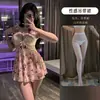 Camisón Sexy Floral de Mariposas para Mujer, Vestido Corto Sexy Transparente con Tirantes Finos y Escote en V de Encaje, Ropa Interior Sexy para Dormir en Casa