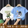Camiseta de Manga Corta para Niños 2026 Verano Nuevo Estilo Estilo Coreano Algodón Puro Holgada para Niños Pequeños y Medianos Camiseta de Media Manga para Niños