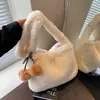 Bolso cruzado de felpa cálido y esponjoso de gran capacidad, bolso de mano peludo, nuevo bolso de cereza esponjoso para mujer 2026