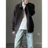 Atuendo Coreano Maduro y Sofisticado: Chaqueta de Punto Cardigan Negra con Cuello Solapa para Hombre, Ropa de Primavera y Otoño, Suéter Casual de Alta Gama