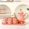 Juego de Tetera y Tazas de Cerámica de Alto Valor de Color Frío para Sala de Estar del Hogar, Simple, Creativo, Juego de Té