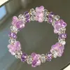 Pulsera Joyería de Mano Pulsera de Mariposa Morada Pulsera de Cristal de Imitación Pulsera para Mujer Joyería de Moda Pulsera de Cristal Pulsera de Amatista