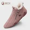 Botas de cuero genuino marca Ram para mujer, nuevo modelo otoño e invierno, cuero genuino cálido con forro polar añadido, engrosadas, antideslizantes, zapatos casuales para exteriores para mujer