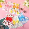 5 Peças de Vestidos Florais para Filhotes, Roupas com Laço para Gatos de Estimação, Roupas de Verão Fofas para Filhotes Adequadas para Yorkies e Gatos