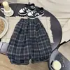 Calças Casuais de Outono para Crianças Meninos Pequenos Calças Lanternas Largas Estilosas Calças Xadrez de Outono Calças Jogger para Meninos