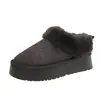 2026 Botas de Nieve sin Cordones Felpa Invierno Zapatos de Algodón Zapatos de Algodón para Mujer Felpa Plus Suela Gruesa Cálido Nuevo Engrosado Grueso