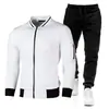 Suéter de Nueva Llegada Suéter con Cuello de Cremallera Chaqueta de Suéter para Hombre Conjunto de Cárdigan a Cuadros y Color Sólido