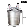 Balde de gelo em aço inoxidável, design elegante, adequado para bares, champanhe, uso comercial, cerveja, vinho tinto e uso doméstico; um pequeno balde de gelo criativo para fazer cubos de gelo