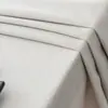 Toalha de Mesa Retangular, Estoque Disponível, Cor Sólida Revestida com Filme TPU de Poliéster, Design com Aparência de Linho, Impermeável e Resistente a Óleo, Opções Multicor com Borda Decorativa de Renda para Sala de Jantar e Decoração de Casa, Fornecimento Direto da Fábrica