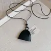 Colar de resina com zircônia em formato de coração, flor, estrela, geométrico estilo coreano, corrente para suéter de luxo leve, acessório moderno e elegante