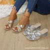 Zapatillas de Tacón Alto con Tiras Cruzadas de Alta Calidad Thousand 30 para Mujer, Verano Nuevo, Cómodas, Suaves, para Uso Exterior, Zapatillas de Moda para Combinar con Todo