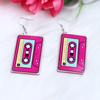 Pendientes geométricos de cinta vintage con estampado de leopardo pendientes simples redondos Triángulo Cuadrado pendientes con estampado de cebra pendientes mujer