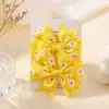 Set de Pasadores para el Cabello de Niña con Estampado de Margarita Transfronterizo Lazo de Cola de Pez Acanalado Pasador para Bebé Accesorios para el Cabello 039