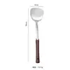Juego de Cuchara y Espátula para Cocinar de Acero Inoxidable con Mango de Madera Anti-quemaduras, Espátula Pequeña en Forma de Cintura, Cuchara para Cocinar Doméstica, Cuchara para Sopa, Espumadera, Juego de Cuatro Piezas